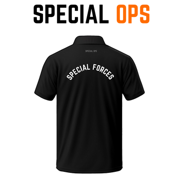 Special Forces Polo Tshirt - SPECIAL OPS - Black/Embroidery Details SPECIAL OPS