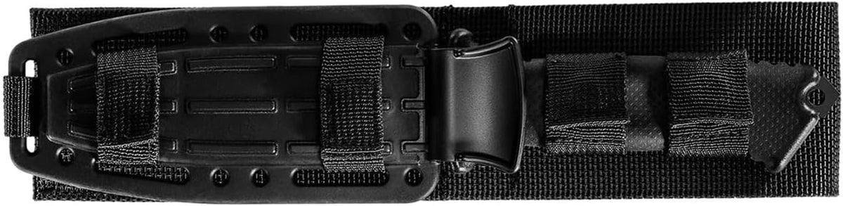 Gerber Gear Prodigy Fixed Blade Survival Tactical Knife - Made in USA Full Tang, Serrated Edge Knife - American High Carbon Steel Blade - Molded Soft-Grip - with Protective MOLLE Sheath - Black SPECIAL OPS Tactical Gear