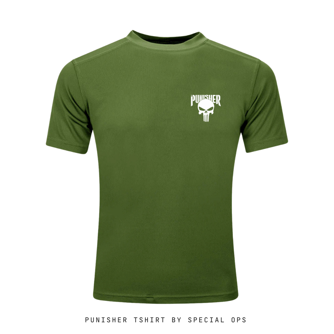 New Punisher Tshirt - Olive Green | Dry Fit | SPECIAL OPS SPECIAL OPS Tactical Gear