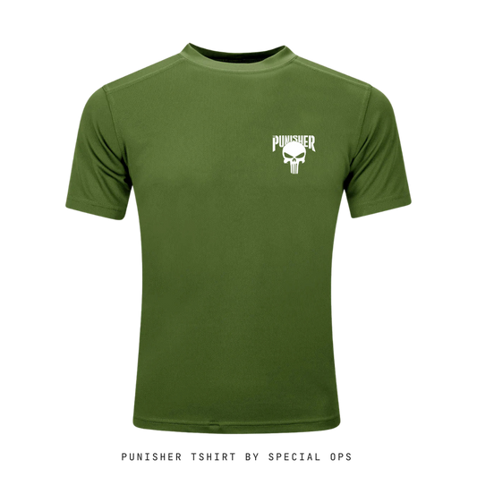 New Punisher Tshirt - Olive Green | Dry Fit | SPECIAL OPS SPECIAL OPS Tactical Gear