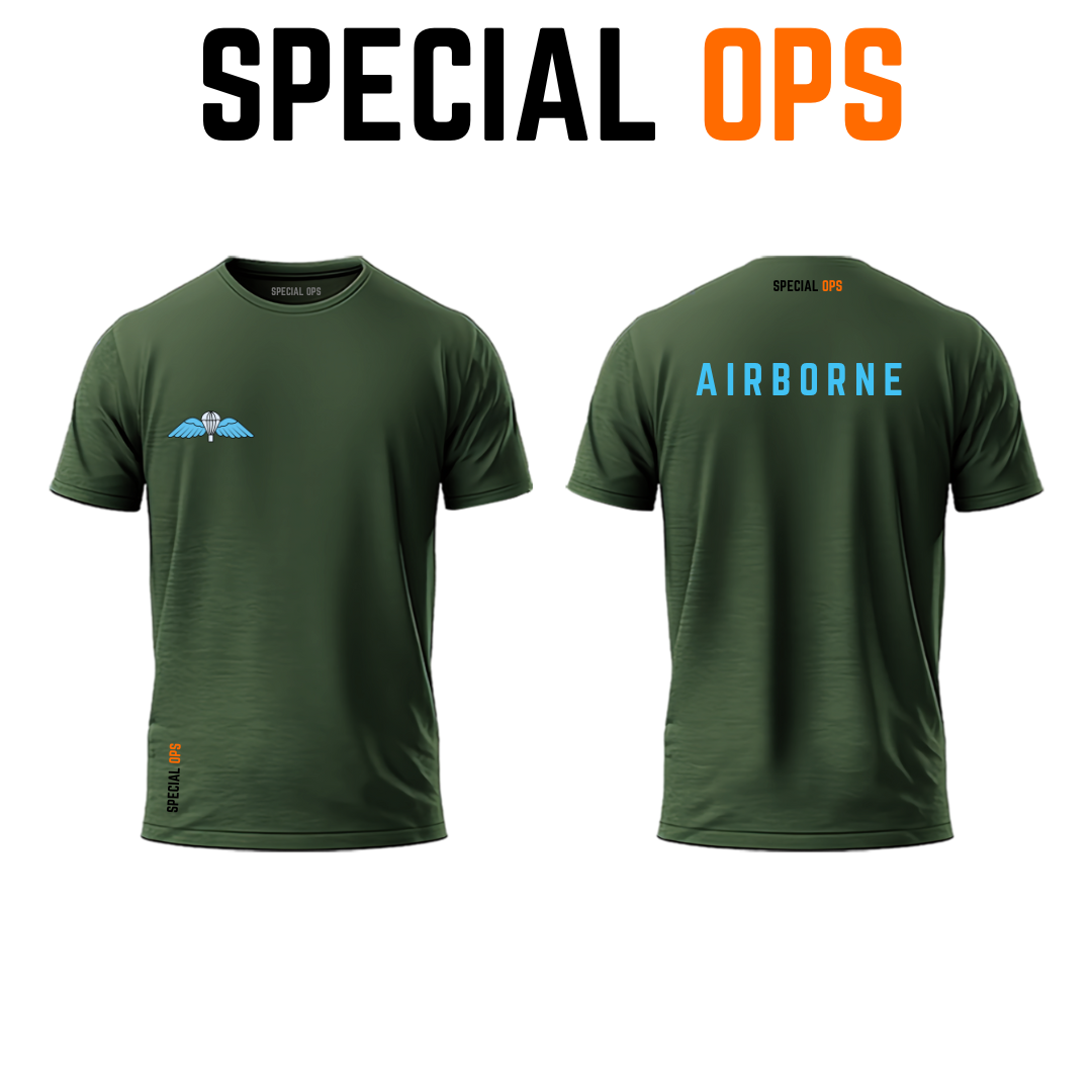 AIRBORNE Olive Green Tshirt SPECIAL OPS