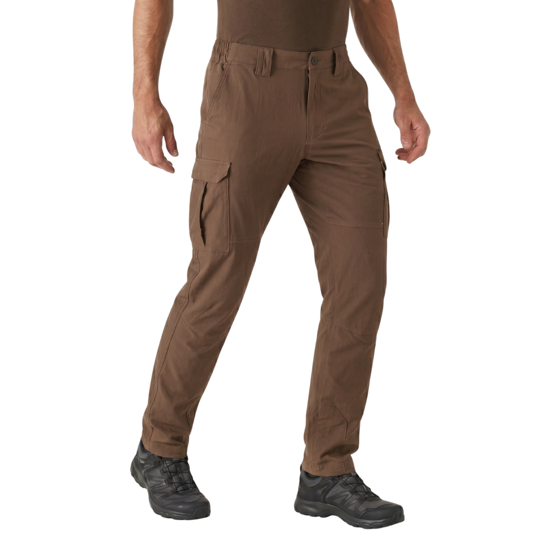 Brown Ripstop Spandex cargo pants for rugged terrain