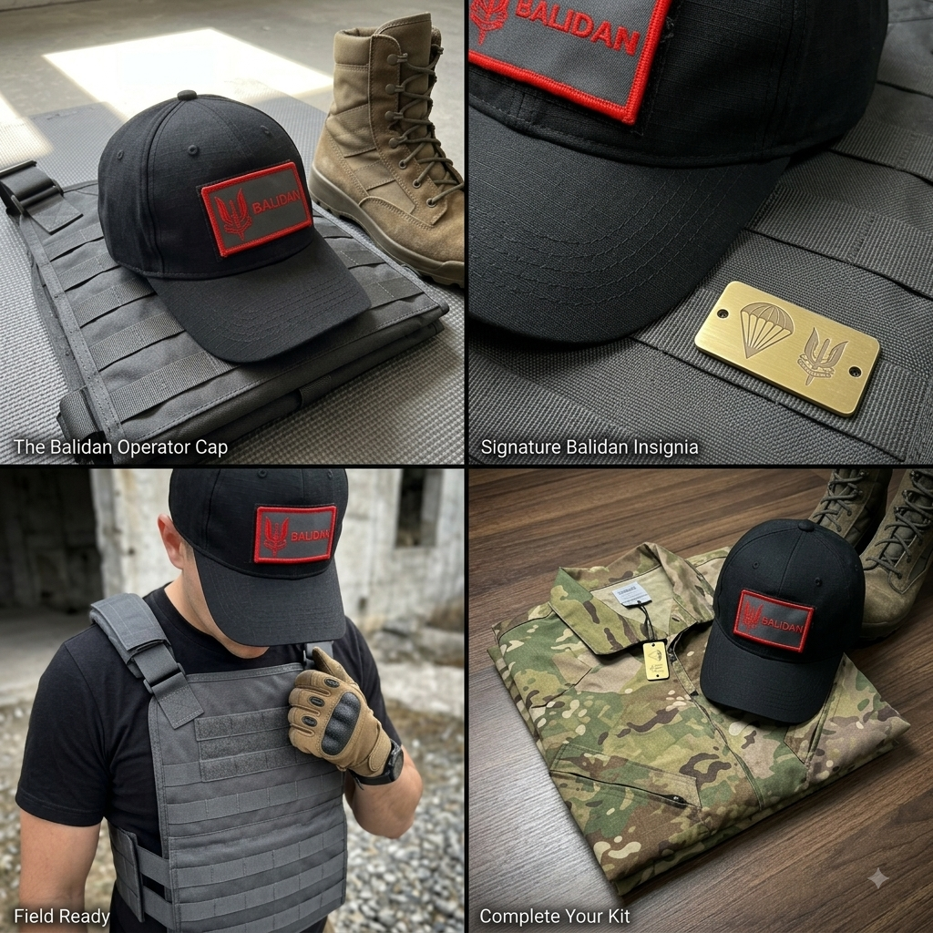 Soldier wearing Tactical Cap with Balidan Velcro patch on it