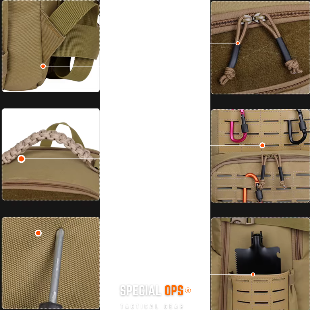 Tactical Backpack Waterproof | Laser Cut 45L |Travel Hiking 3 Day Assault Backpack Hunting Molle Bug Out Bag SPECIAL OPS Tactical Gear