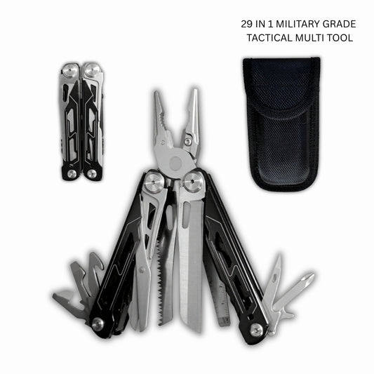TACTIMAN 29-in-1 military grade tactical multi tool with 440 stainless steel blade fully open
