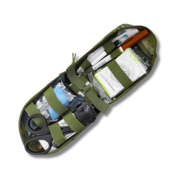 Open SPECIAL OPS Med Pouch showing organized interior with elastic loops.