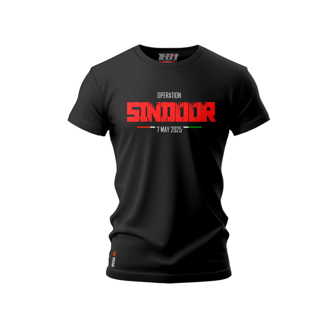 Operation Sindoor T-Shirt Front View – Military Tribute Design