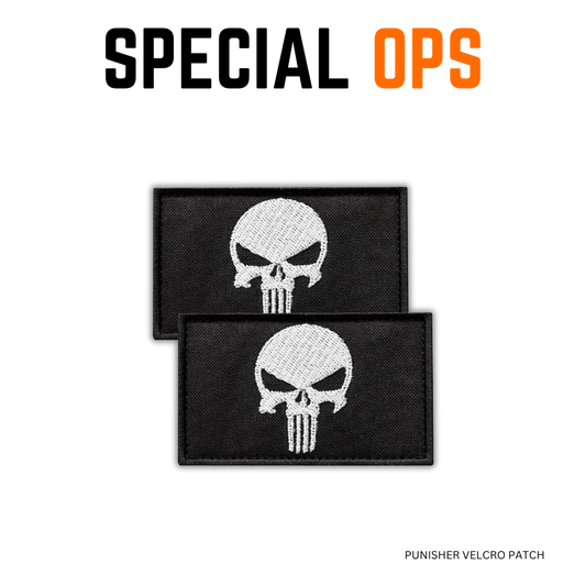 PUNISHER PATCH - Set of 2 Embroidered Skull Design SPECIAL OPS
