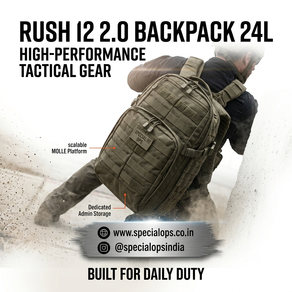 SPECIAL OPS RUSH 12 2.0 24L tactical backpack in ranger green with MOLLE webbing product showcase
