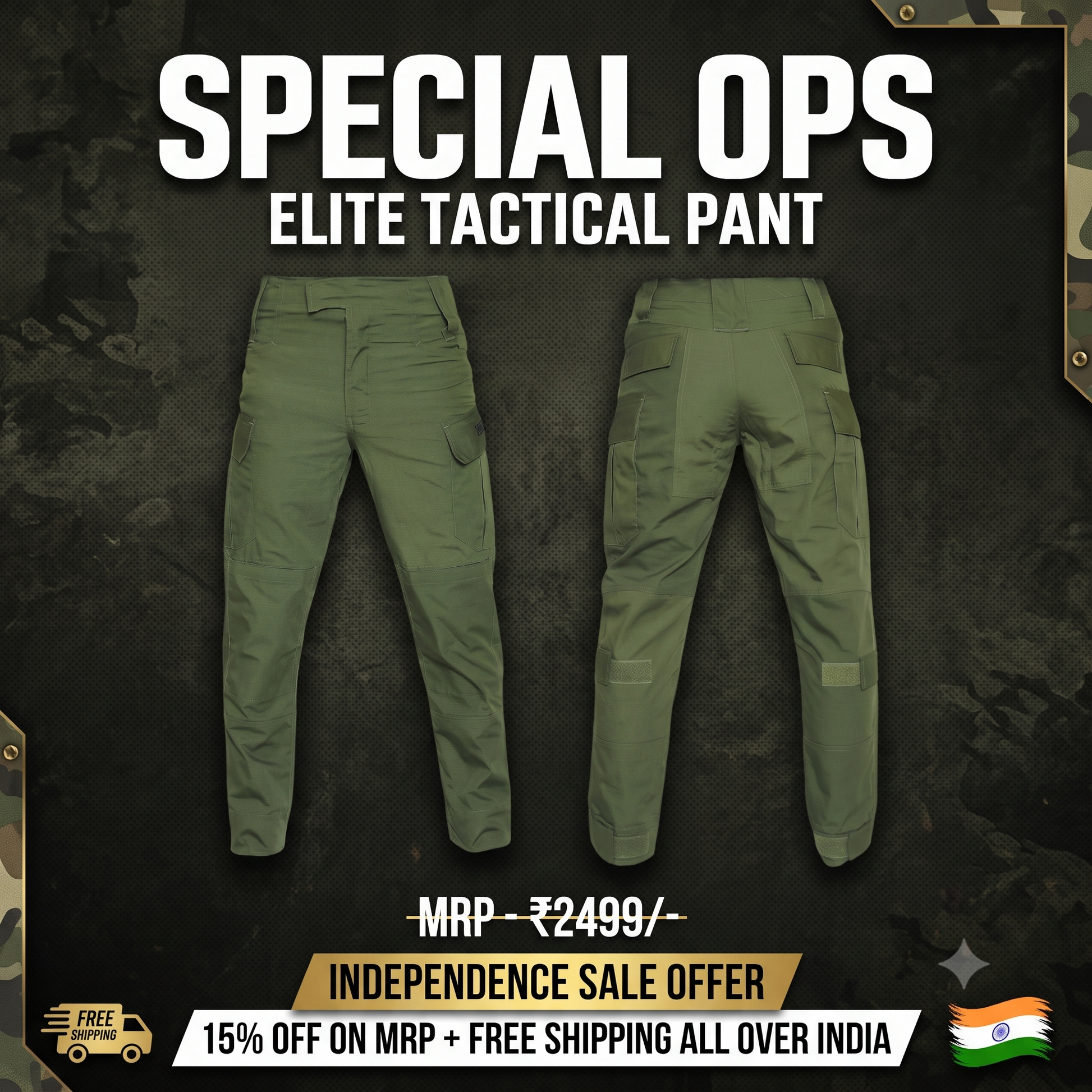 Elite Pant – Military Tactical Trousers  | 6-Pocket Design | PRE-LAUNCH OFFER Olive Green