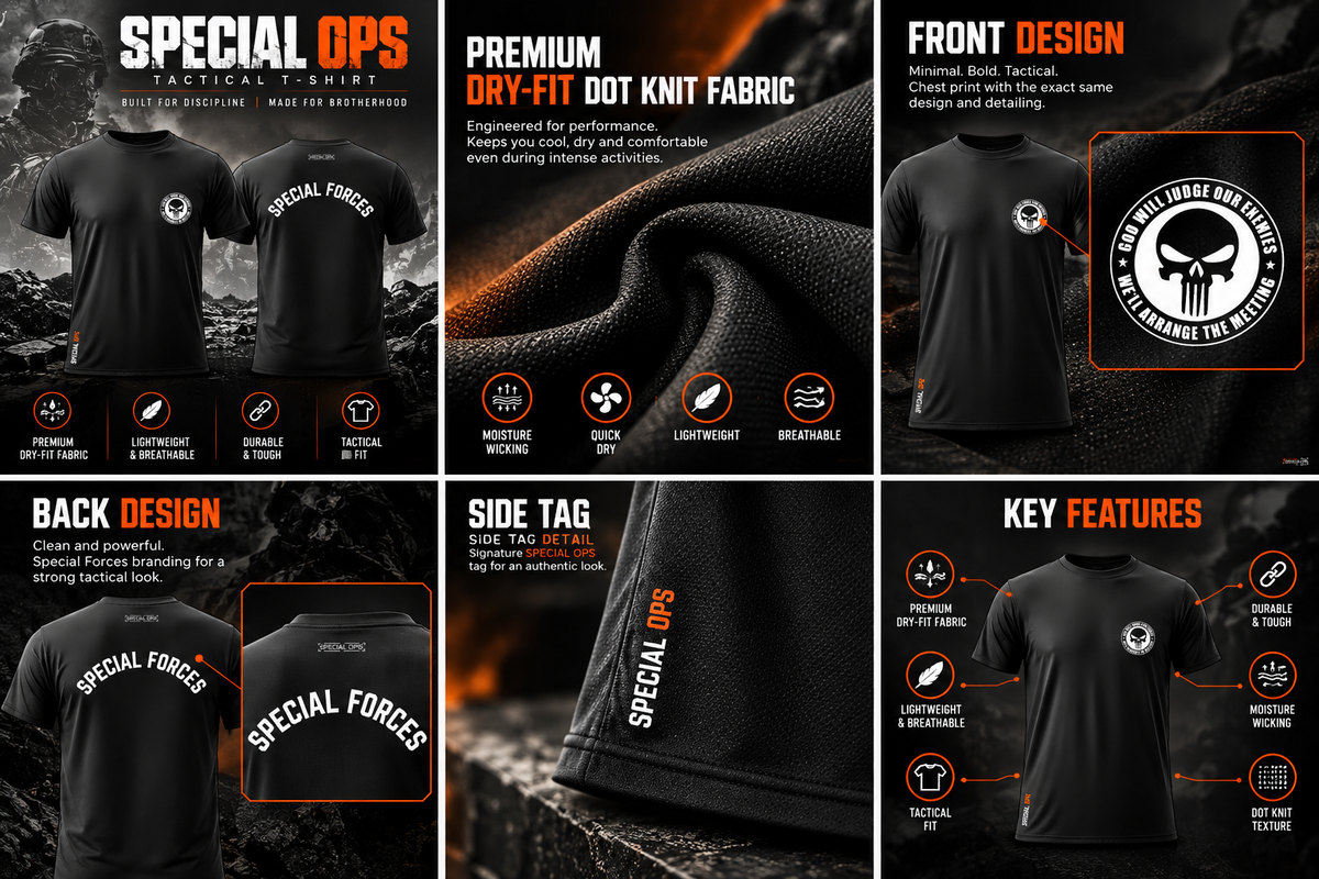 SPECIAL FORCE T-Shirt | Black Military T-Shirt India SPECIAL OPS