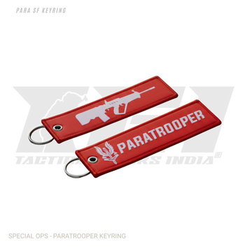 Indian Paratrooper keyring with woven cloth design featuring military insignia for defence enthusiasts and Army personnel