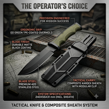 Tactical Fixed Blade Knife with Sheath - 420 Stainless Steel | Outdoor Gear SPECIAL OPS