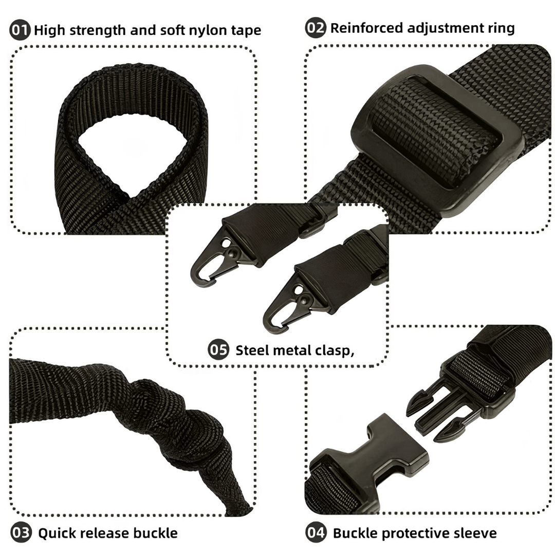 Heavy-duty nylon webbing and genuine Duraflex side-release buckles on a SPECIAL OPS tactical shotgun sling.