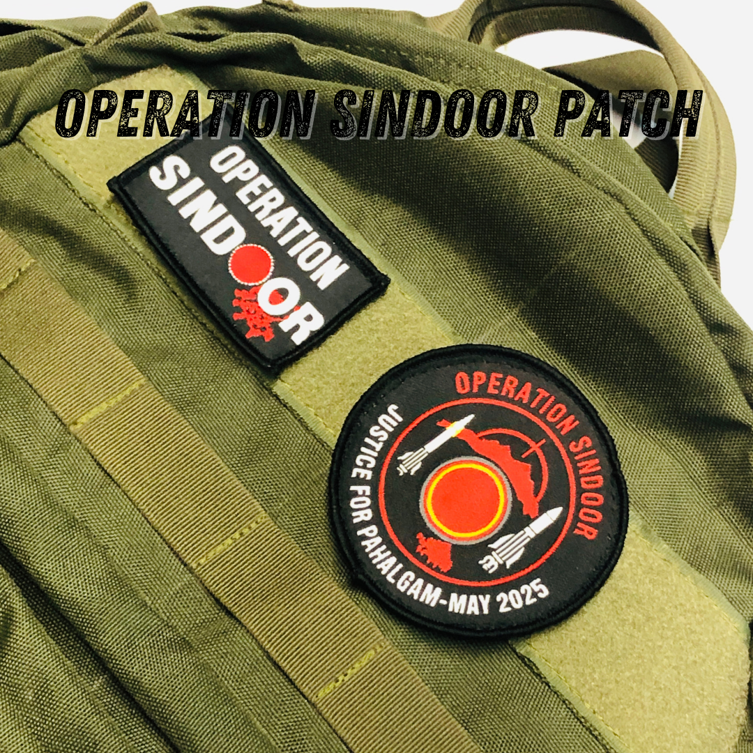 Close-Up of Operation Sindoor Patch – Heavy-Duty PVC Backing for Durability